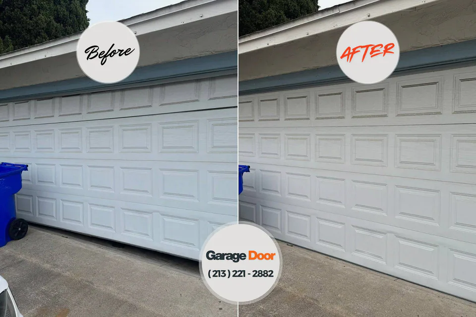 Before and after: garage door repair Delaware City, DE